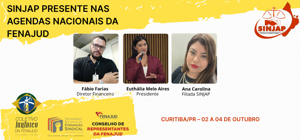 SINJAP participará de três dias de debates nacionais da FENAJUD em Curitiba
